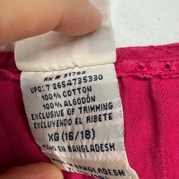 Faded Glory Womens Y2K Babydoll Henley Top‎ Sz XL Pink Ruffled Button Peplum Vtg - Picture 4 of 6